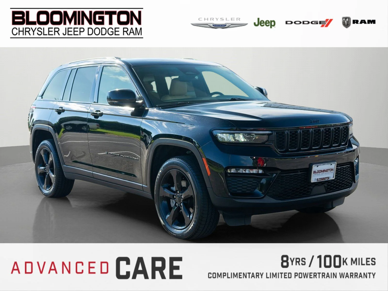 Used 2023 Diamond Black Crystal Pearlcoat Jeep Limited image 1