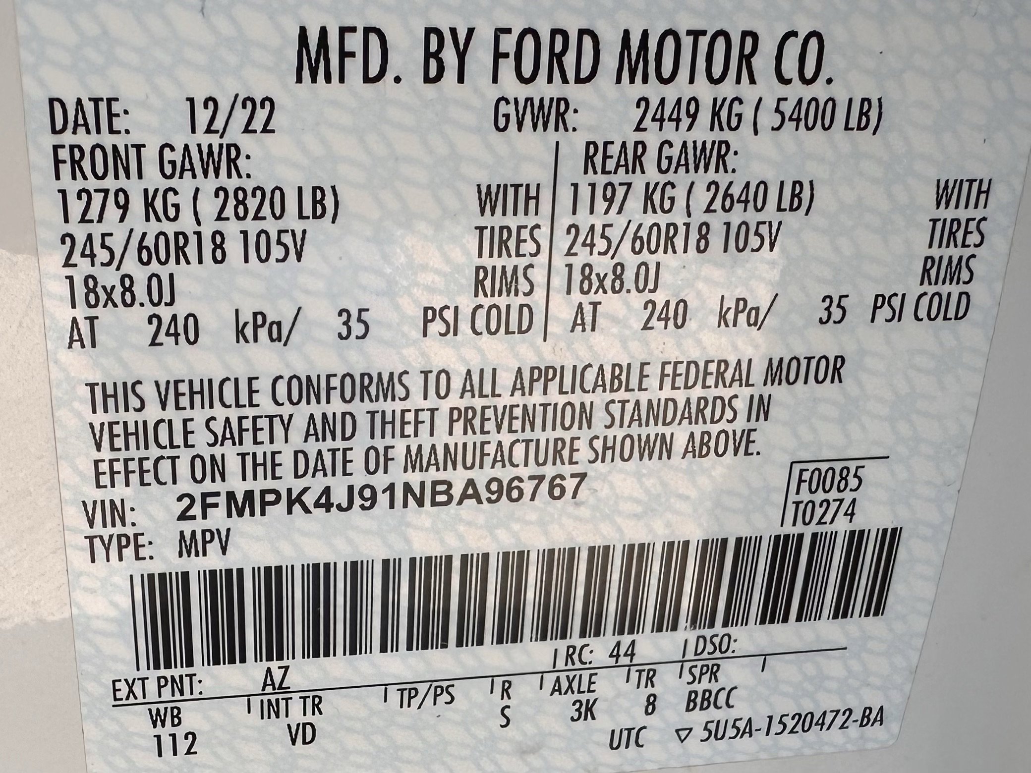 Certified Used 2022 Star White Metallic Tri-Coat Ford SEL image 30