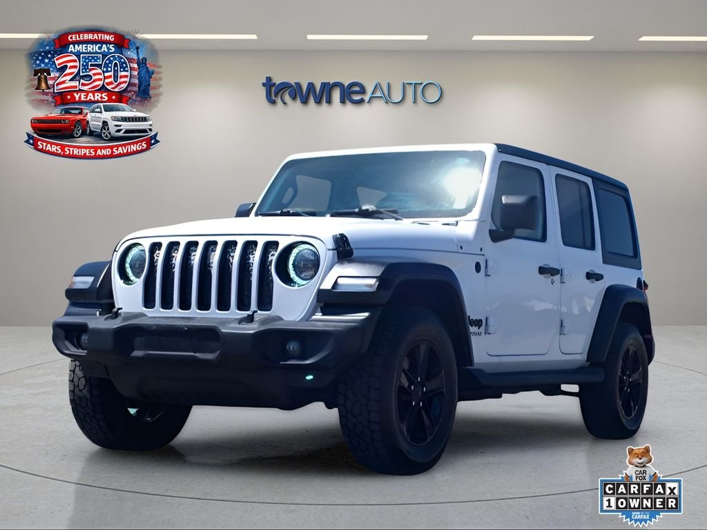 Used 2021 White Jeep Unlimited Sport Altitude image 1