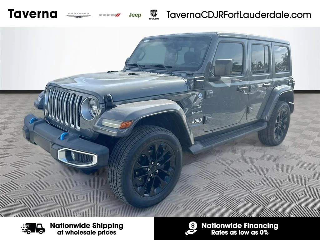 Used 2023 Gray Jeep Sahara 4xe image 1