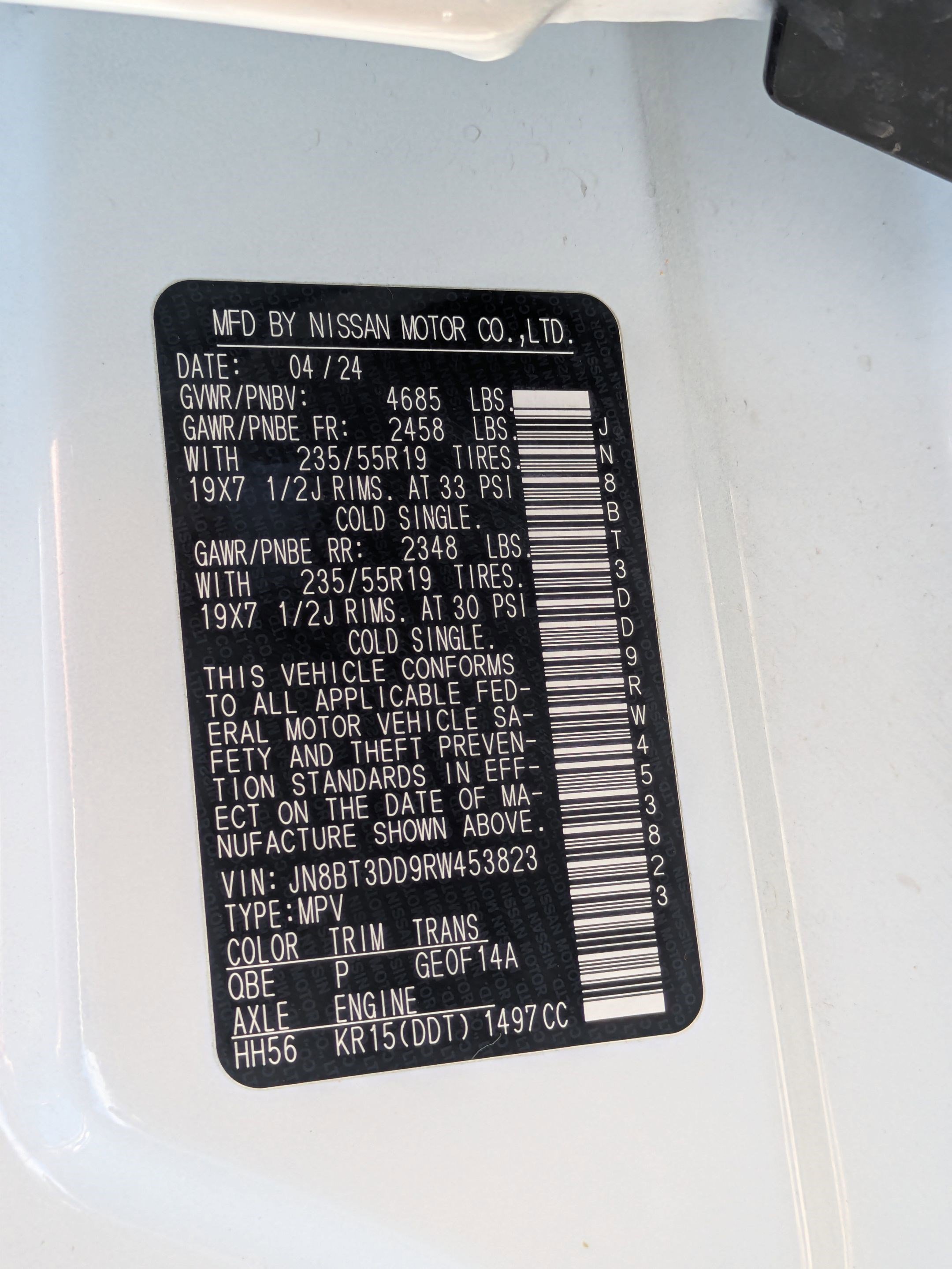 Certified Used 2024 Everest White Pearl Nissan Platinum image 34