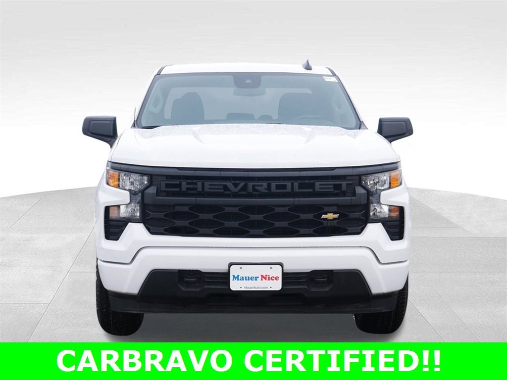 Certified 2024 Chevrolet Silverado 1500 Custom with VIN 1GCPDBEK8RZ109114 for sale in Inver Grove Heights, Minnesota