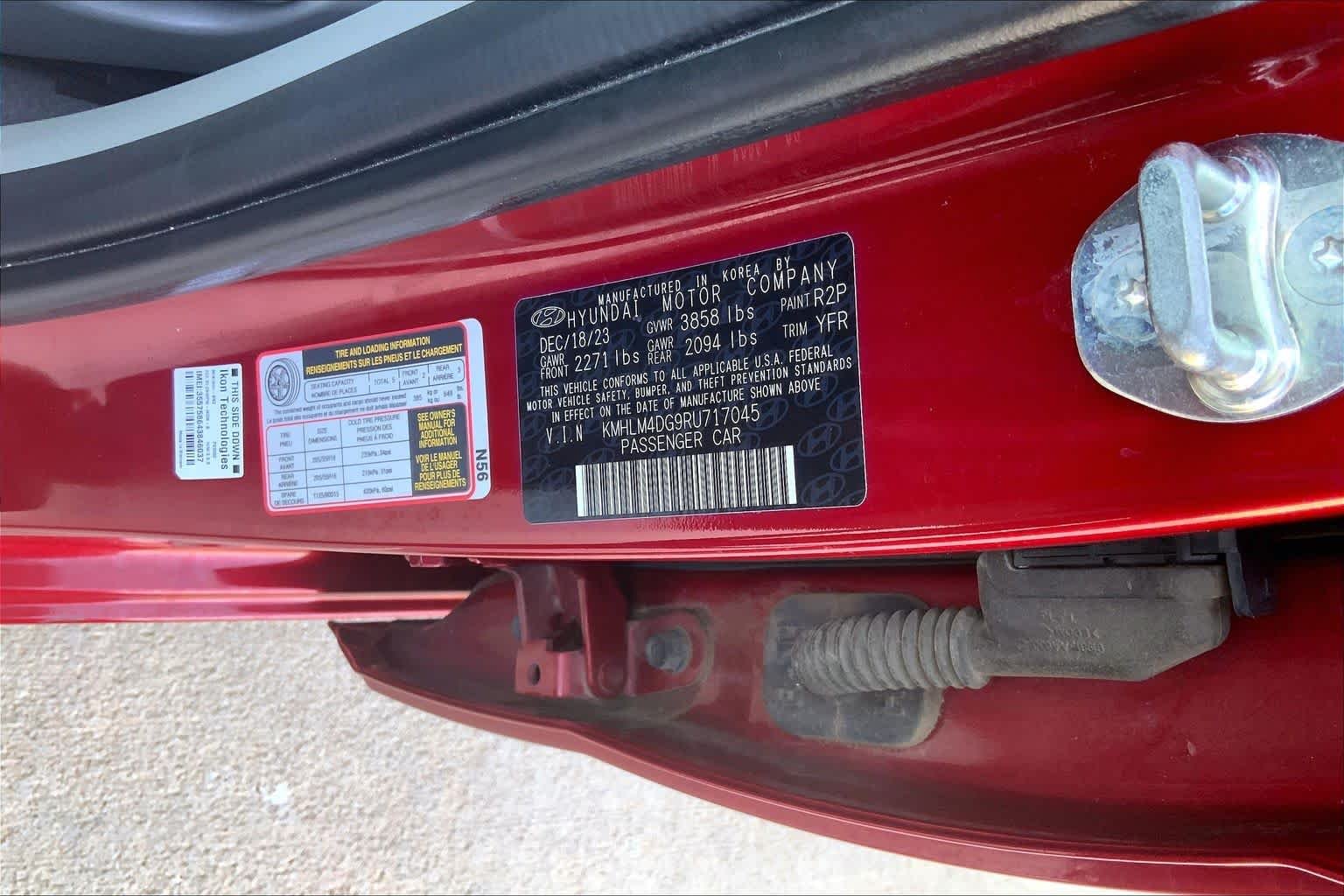 Certified Used 2024 Ultimate Red Hyundai SEL image 33