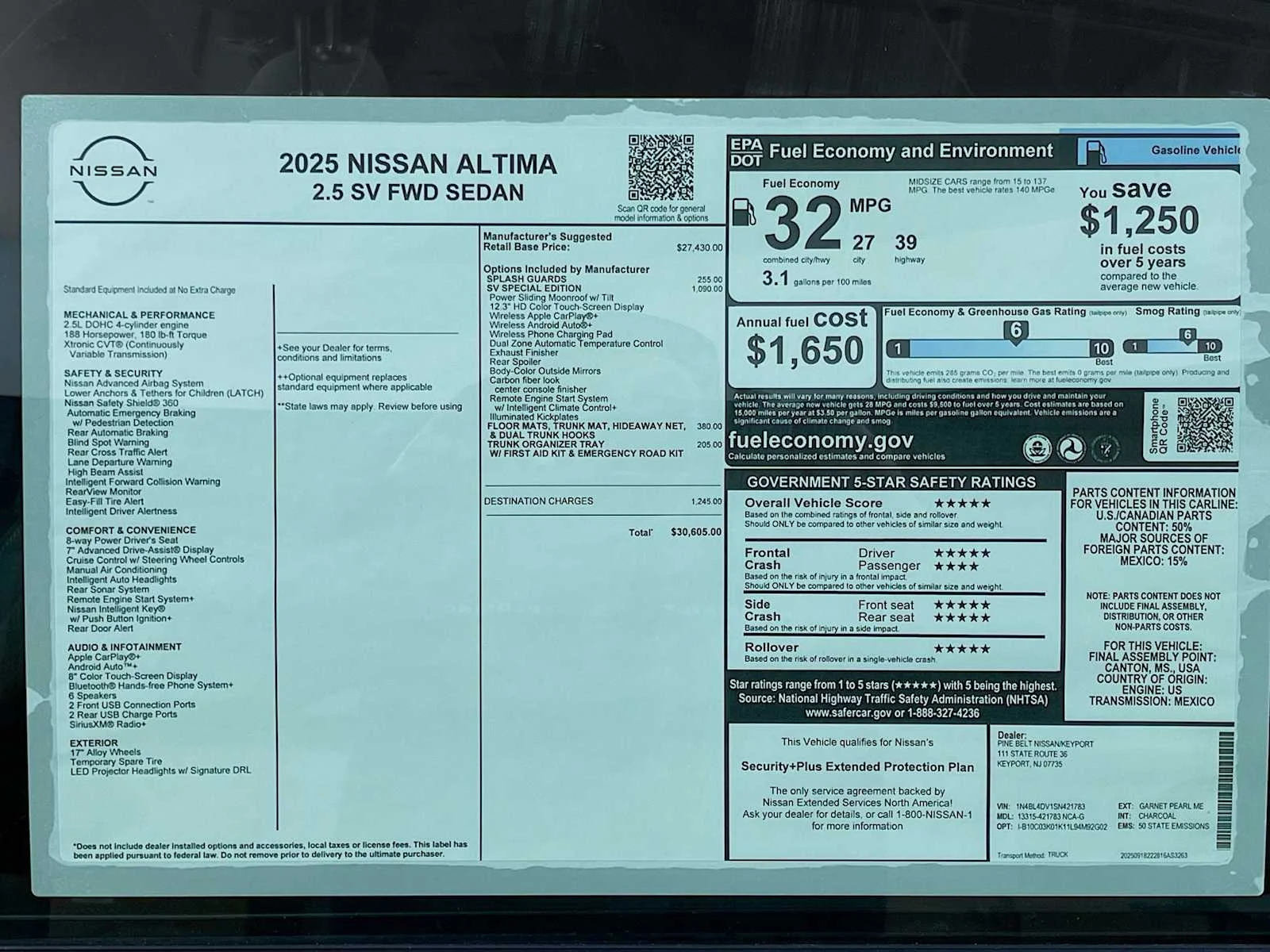 Used 2025 Garnet Pearl Metallic Nissan SV image 6
