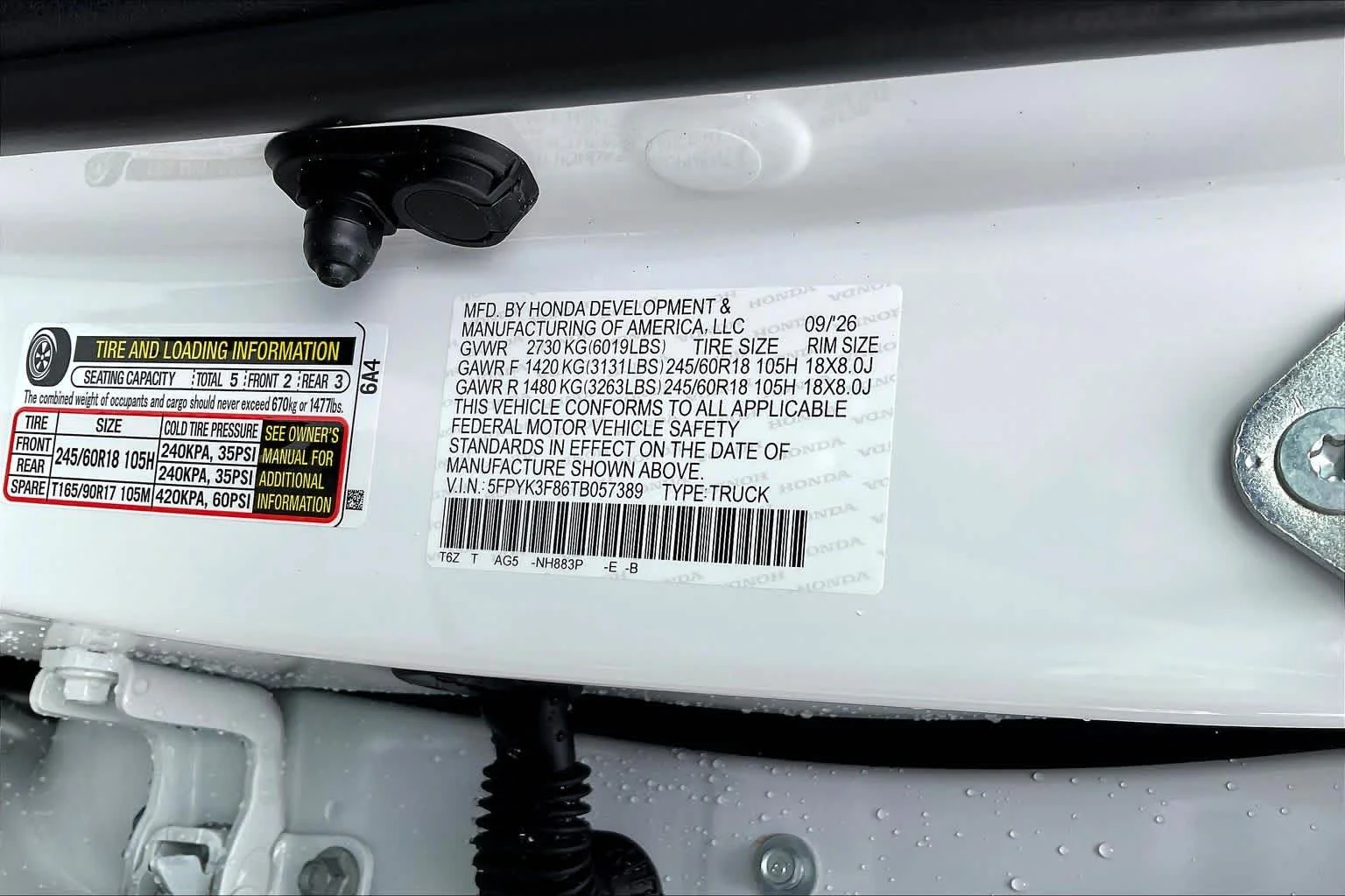 New 2026 Platinum White Pearl Honda Black Edition image 19
