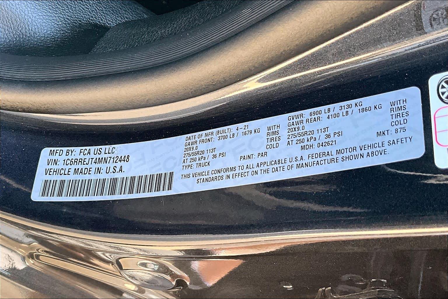 Used 2021 Maximum Steel Metallic Clearcoat Ram Laramie image 36
