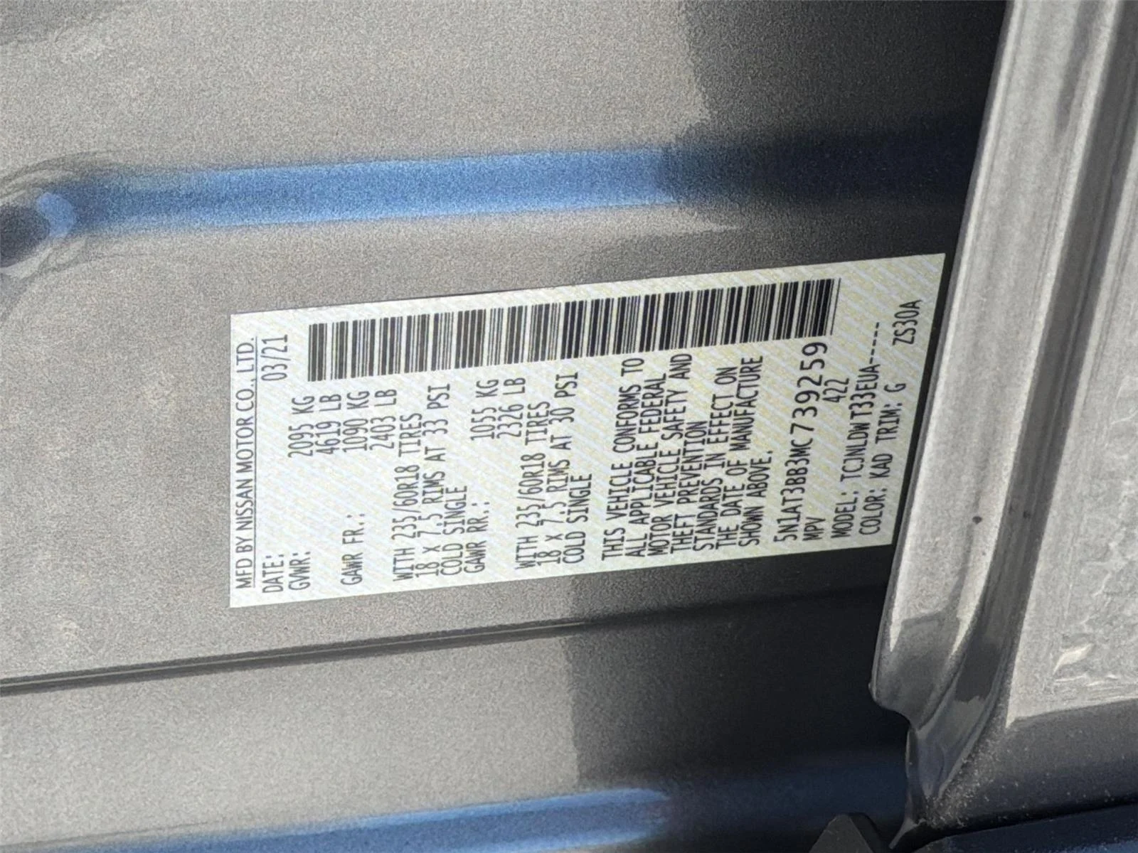 Used 2021 Gun Metallic Nissan SV image 27