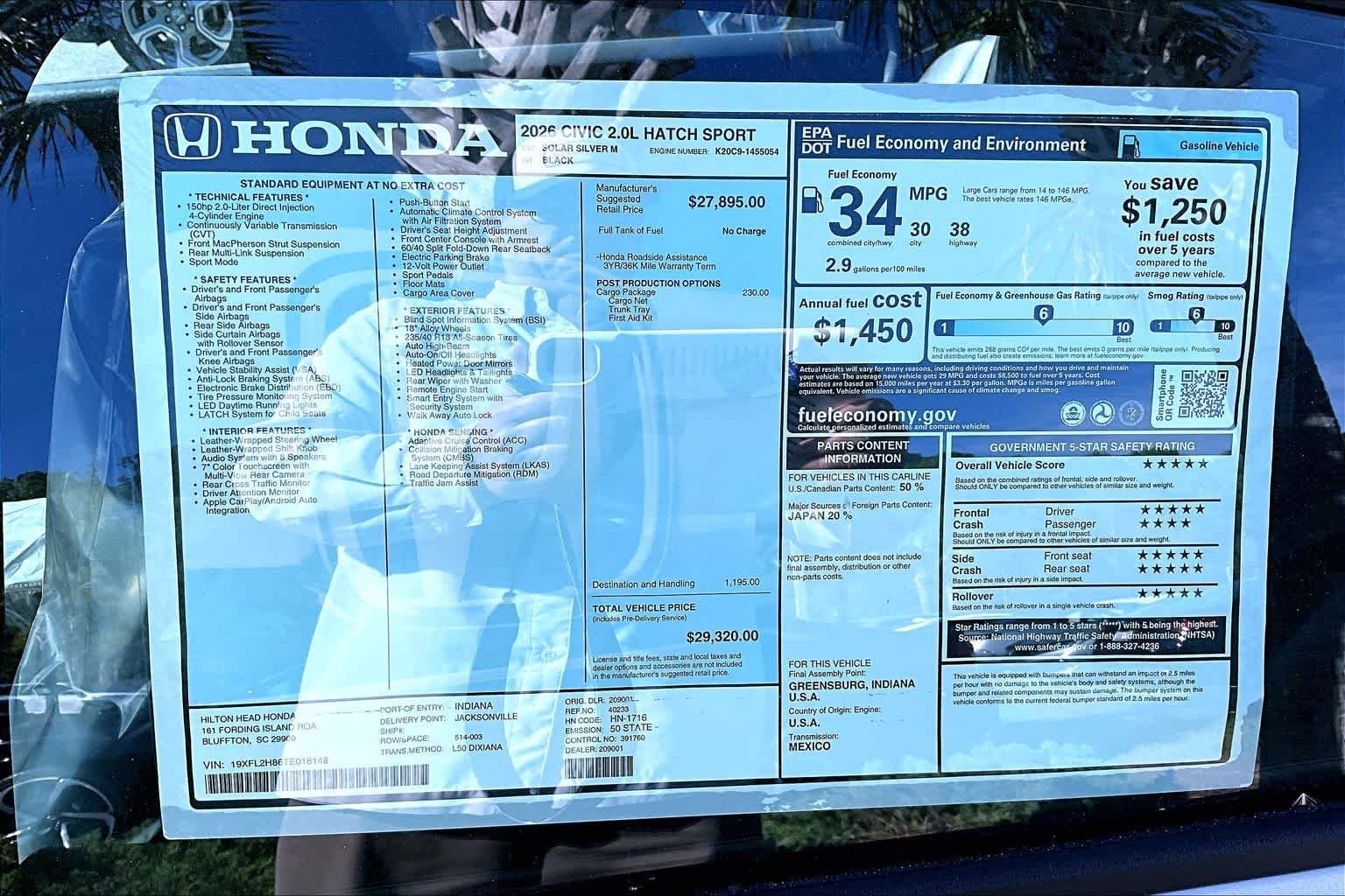 New 2026 Solar Silver Metallic Honda Sport image 17
