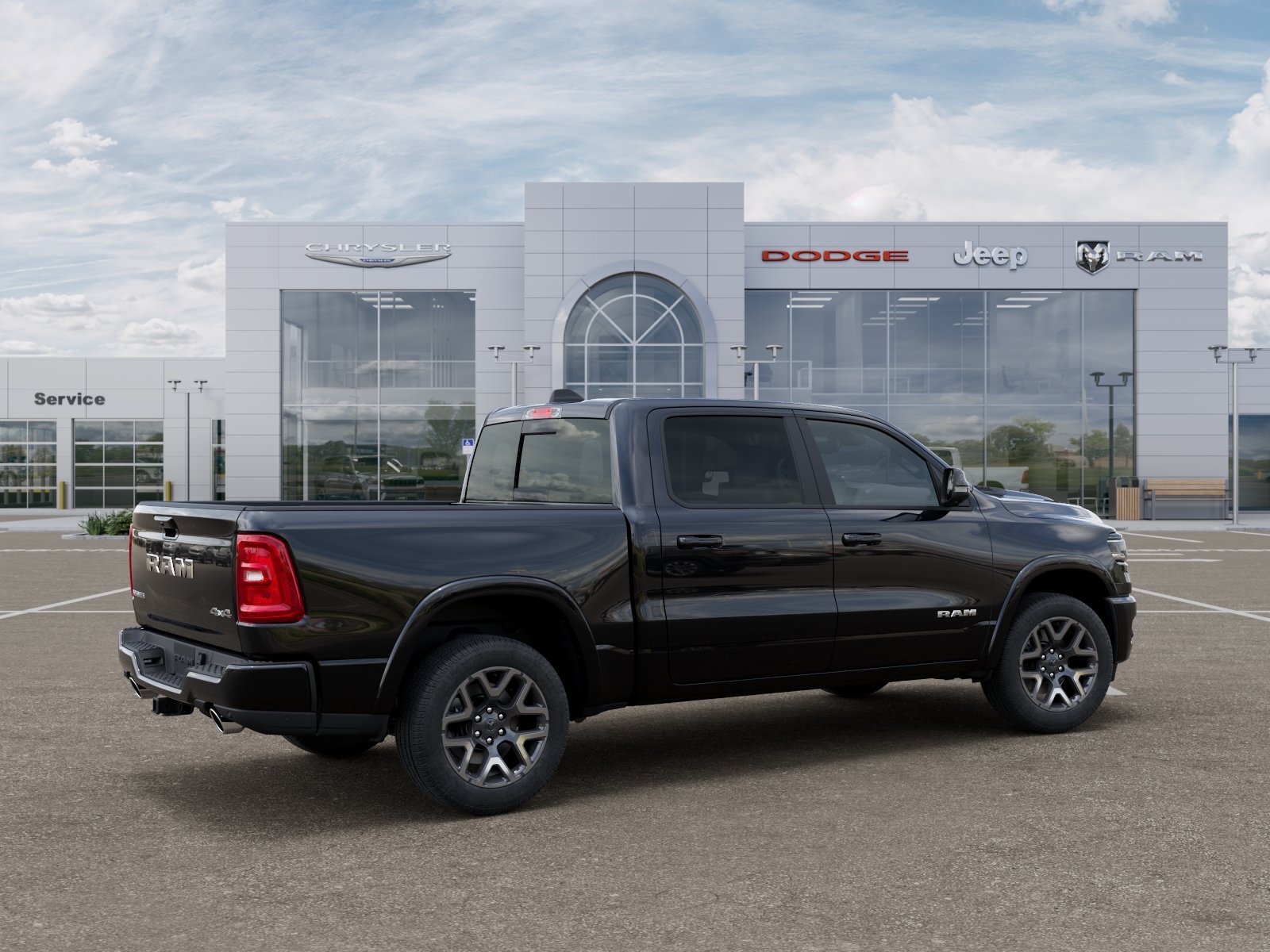 New 2027 Diamond Black Crystal Pearl-Coat Exterior Paint RAM Laramie image 5