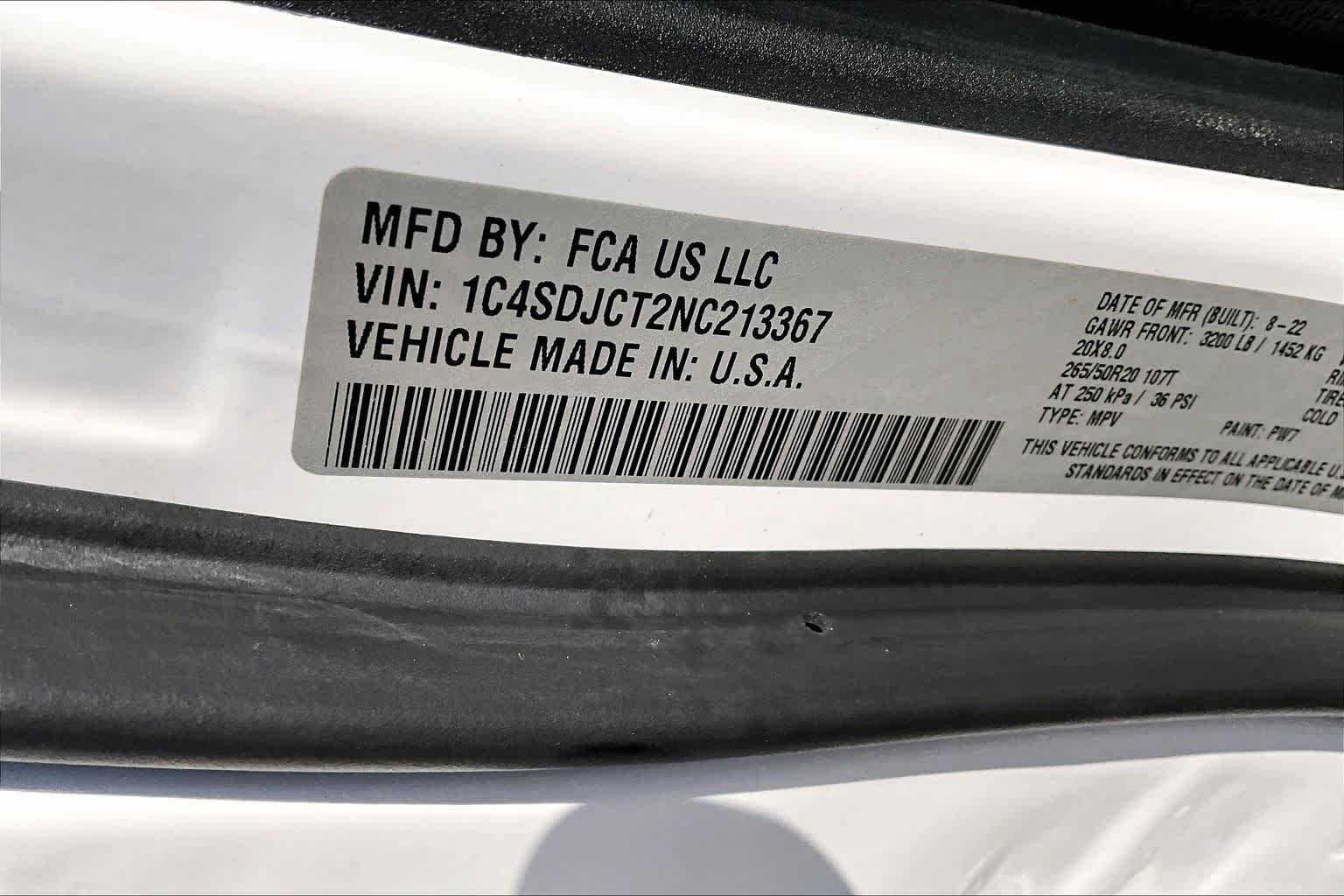 Used 2022 White Knuckle Clearcoat Dodge R/T image 33