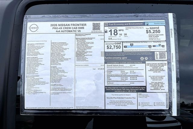 New 2026 Nissan Frontier Crew Cab SWB PRO-4X