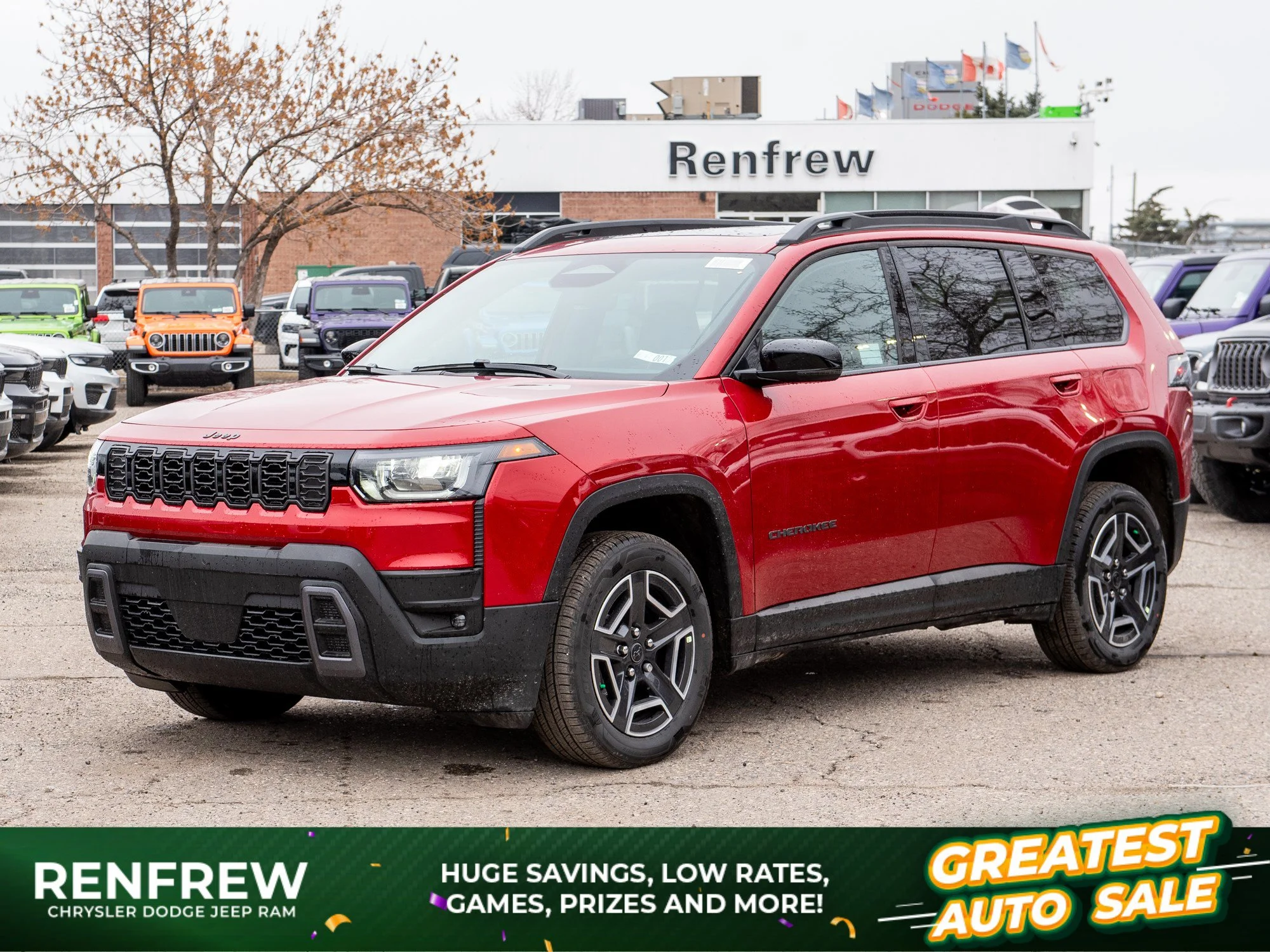 New 2026 Red Jeep Limited* 4x4 Hybrid, Panoramic Sunroof, Heated Leather Seats, Remote Start image 1
