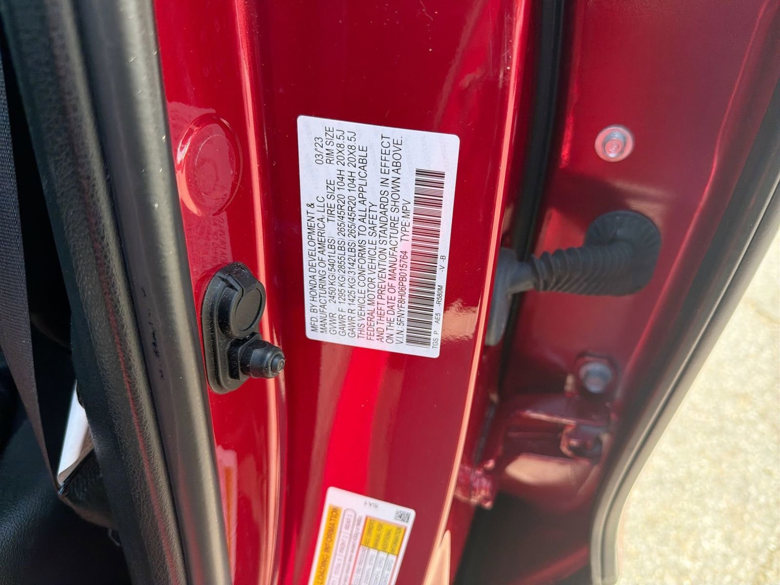 Certified Used 2023 Radiant Red Metallic II Honda Elite image 72