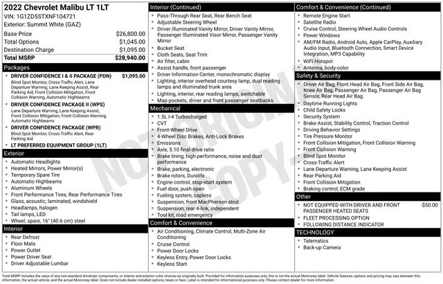Used 2022 White Chevrolet LT image 38