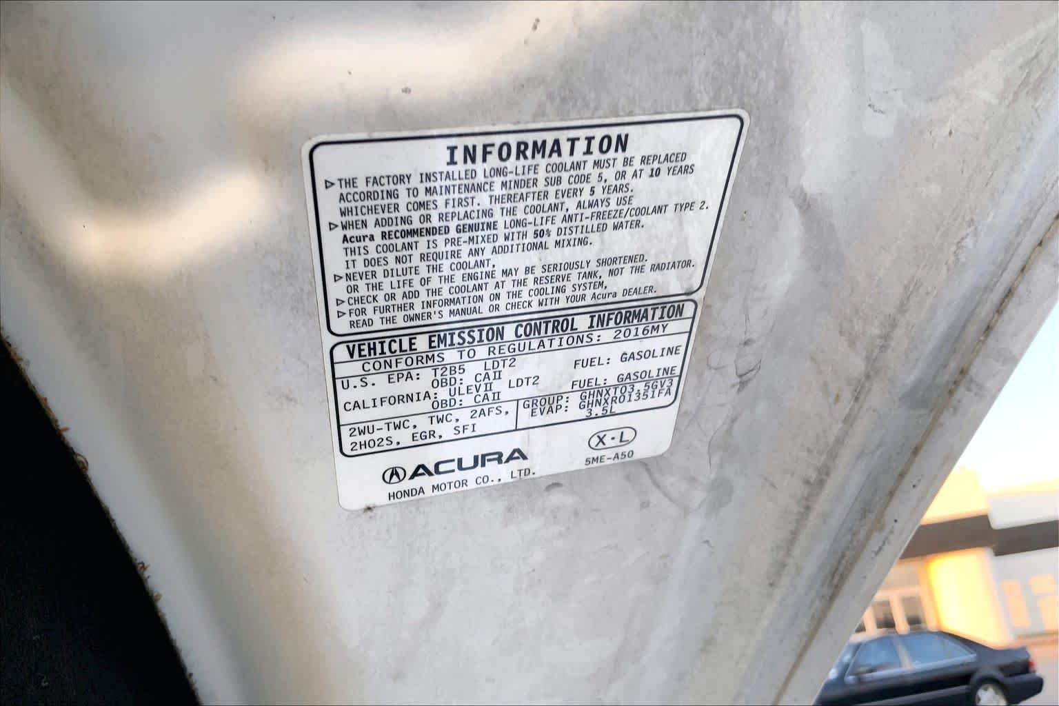 Used 2016 White Diamond Pearl Acura Tech Pkg image 33