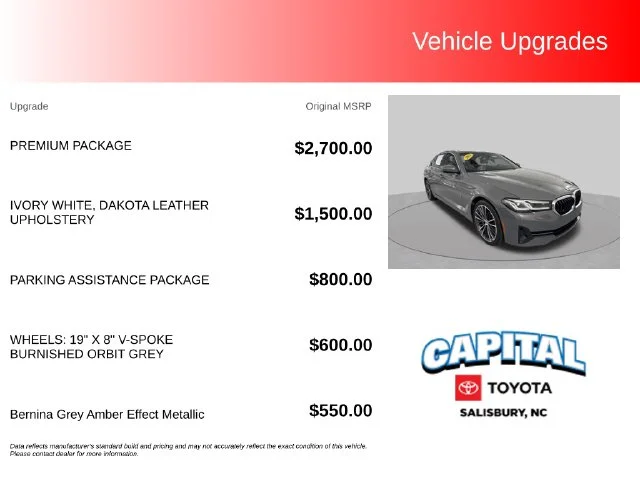 Used 2021 Gray BMW 530i xDrive image 2