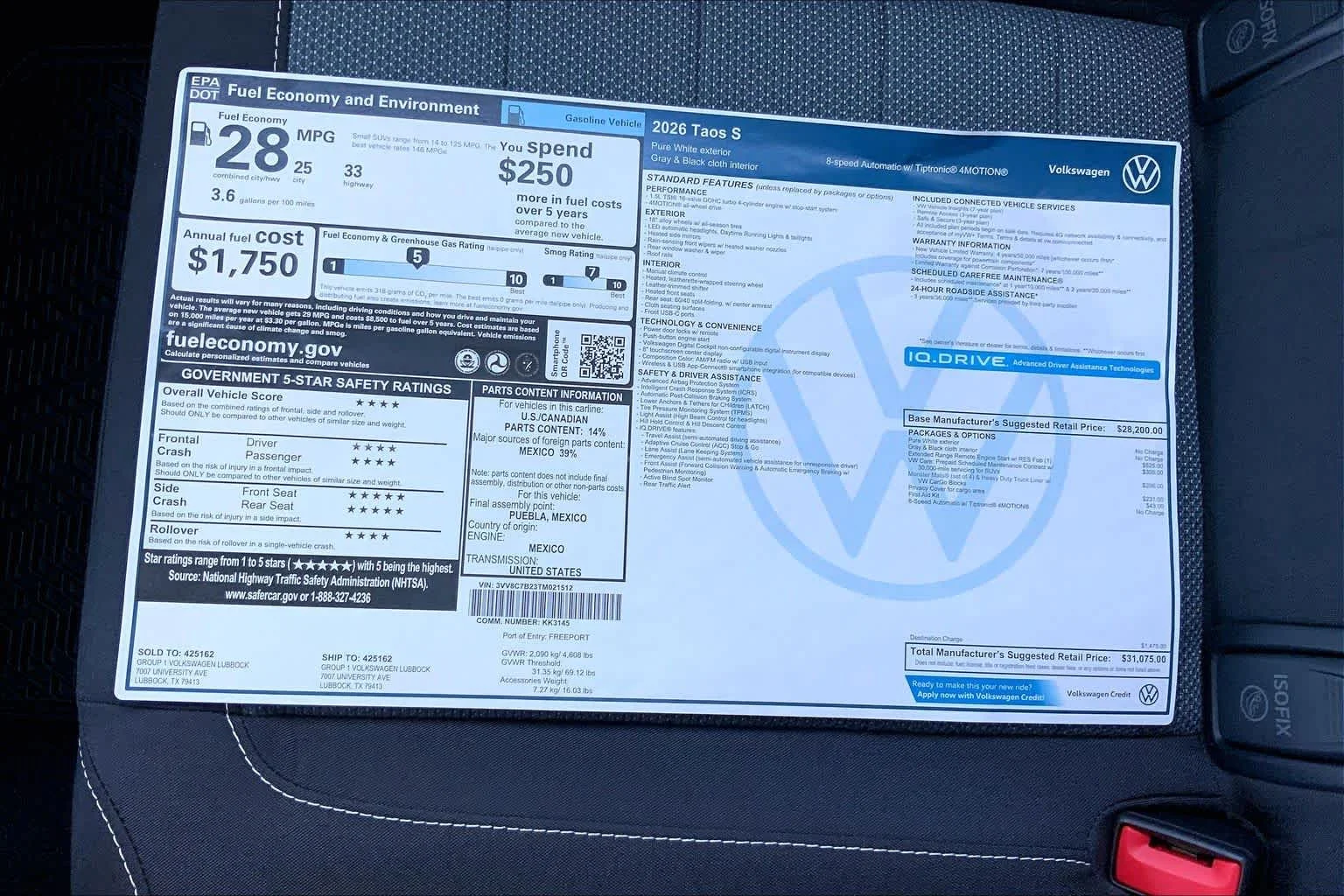 New 2026 Pure White Volkswagen S image 22