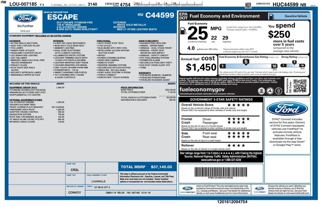 Used 2017 Gold Ford Titanium image 2