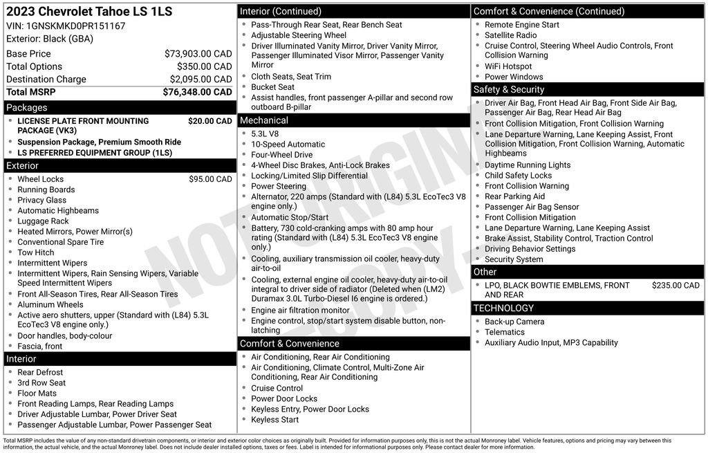 Used 2023 Black Chevrolet LS image 3