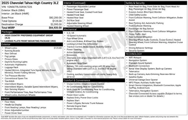 Certified Used 2025 Black Chevrolet High Country image 37