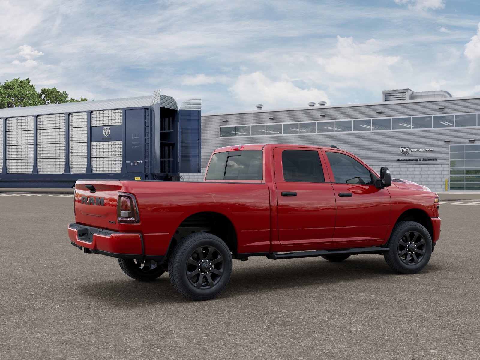 New 2027 Flame Red Clear-Coat Exterior Paint RAM Black Express image 2