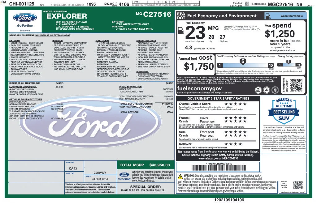 Used 2021 White Ford XLT image 3