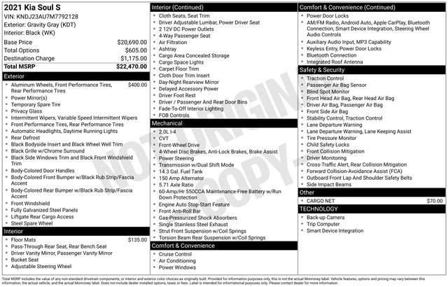 Used 2021 Gray Kia S image 11