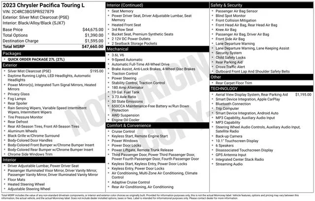 Used 2023 Silver Chrysler Touring L image 17
