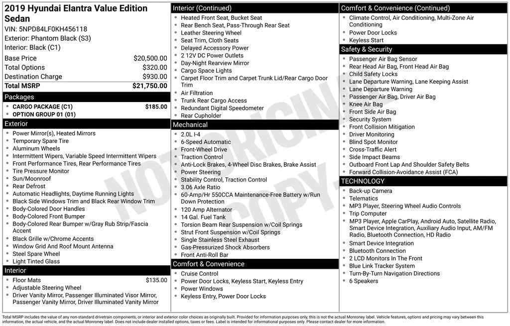 Used 2019 Black Hyundai Value Edition image 2