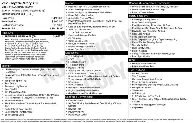 Used 2025 Black Toyota XSE image 11