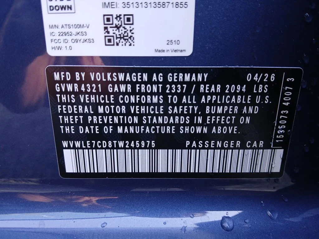 New 2026 Blue Volkswagen 2.0T S image 29