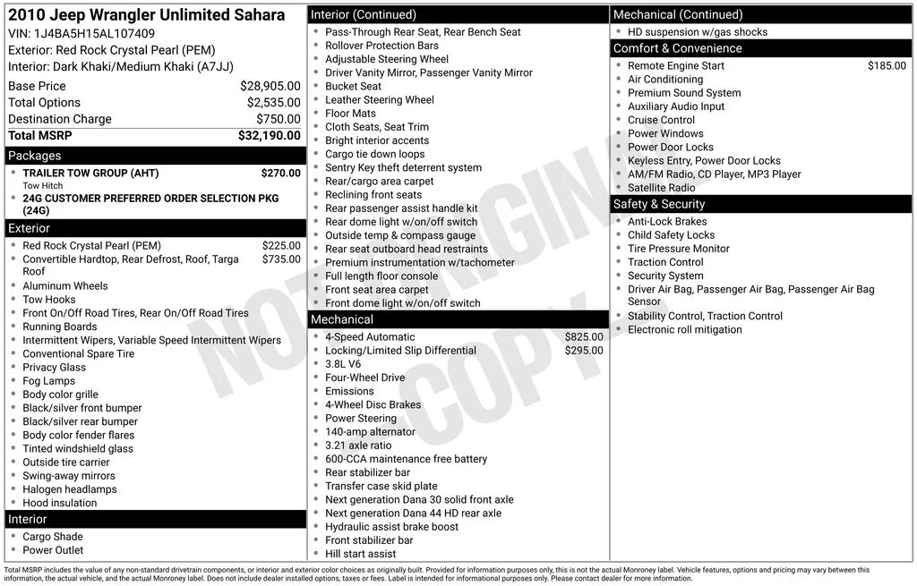 Used 2010 Red Jeep Unlimited Sahara image 6