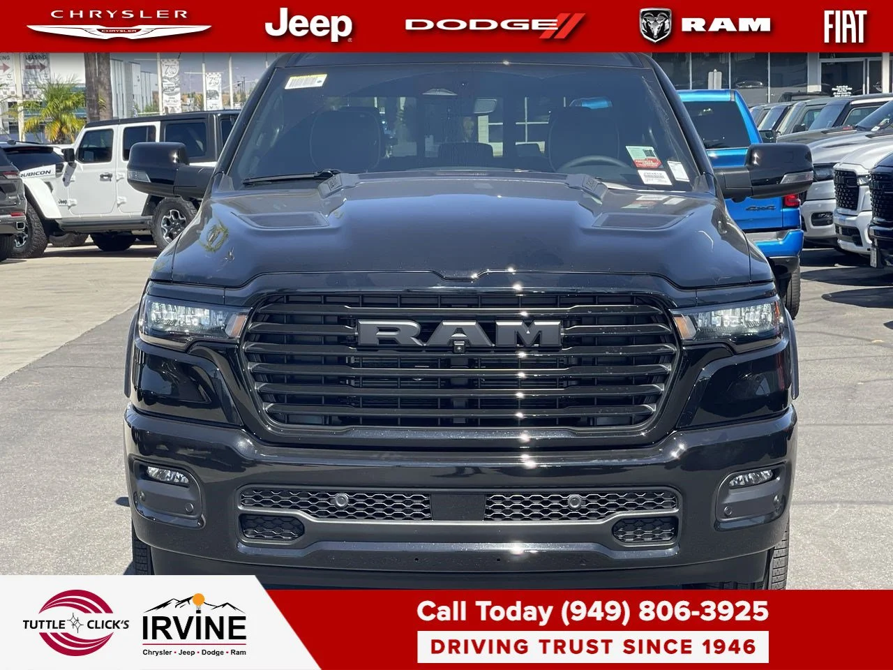 New 2027 Diamond Black Crystal Pearl-Coat Exterior Paint RAM Laramie image 8