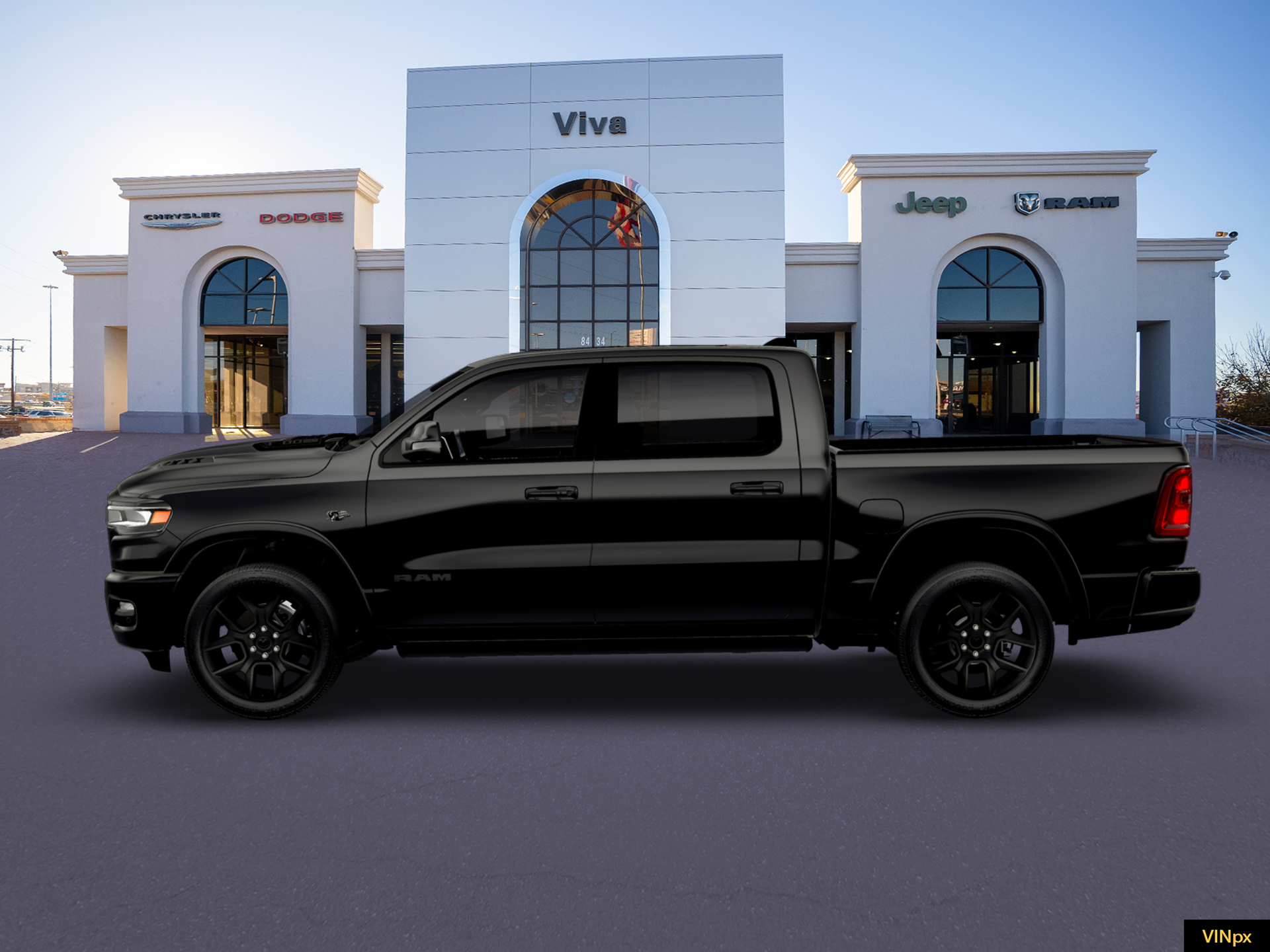 New 2026 Diamond Black Crystal Pearl-Coat Exterior Paint RAM Laramie image 3