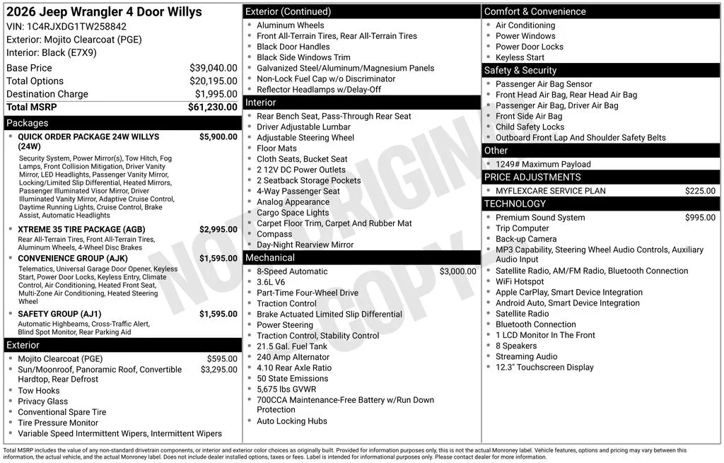 New 2026 Mojito Clear-Coat Exterior Paint Jeep Willys image 37