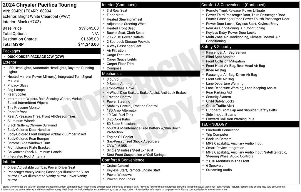 Used 2024 White Chrysler Touring image 4
