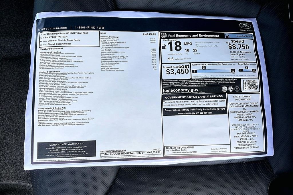 New 2026  Land Rover SE LWB 7-Seats / V8 image 15