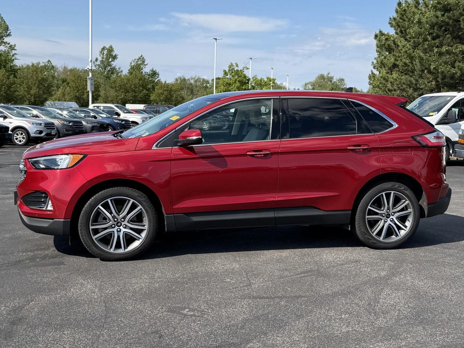 Used 2023 Rapid Red Metallic Tinted Clearcoat Ford Titanium image 6