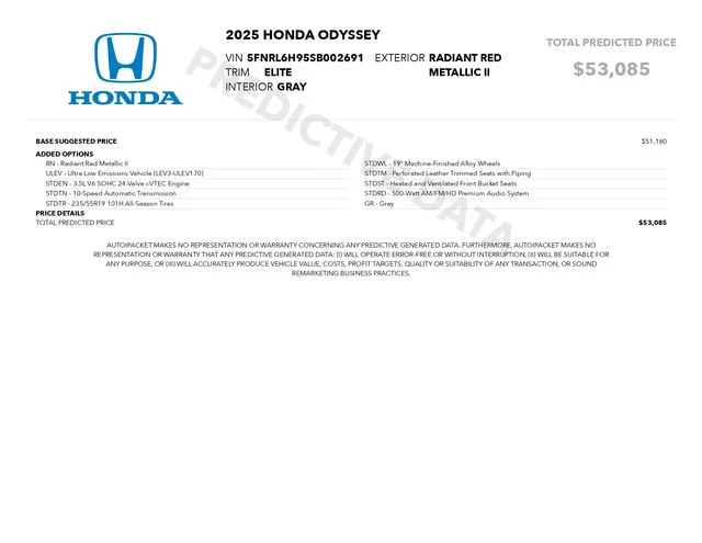 Certified Used 2025 Red Honda Elite image 3