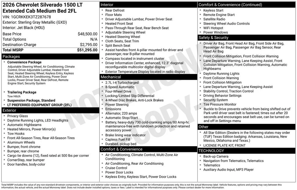 Used 2026 Gray Chevrolet LT image 2