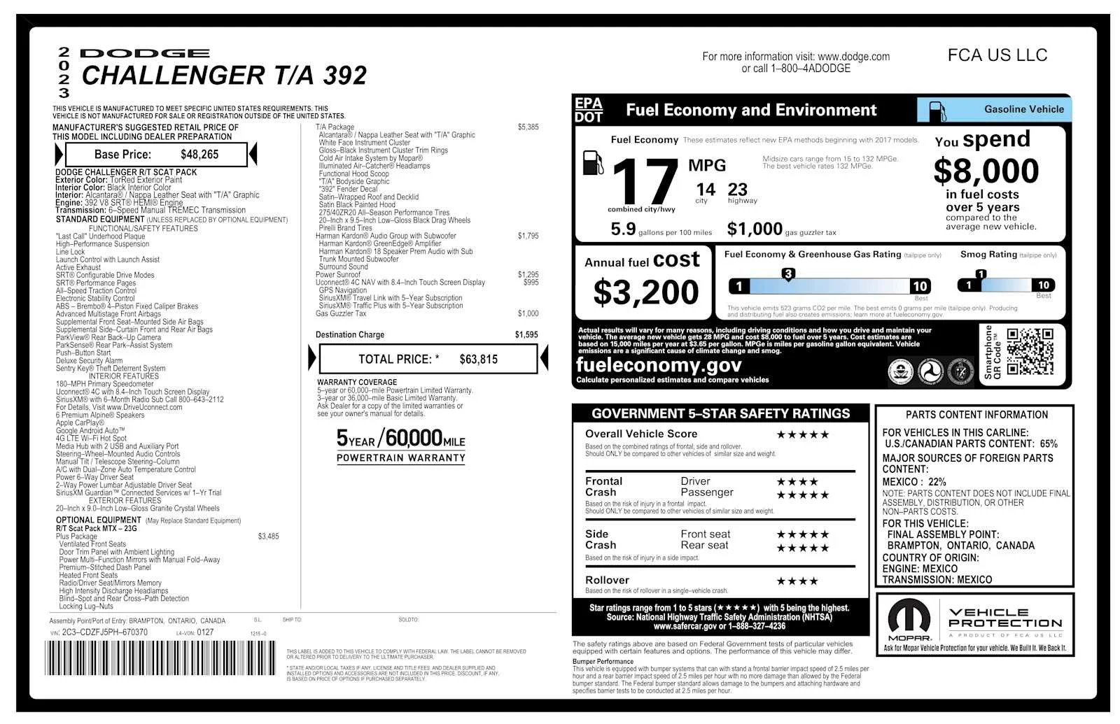 Used 2023 Torred Clearcoat Dodge R/T Scat Pack image 2