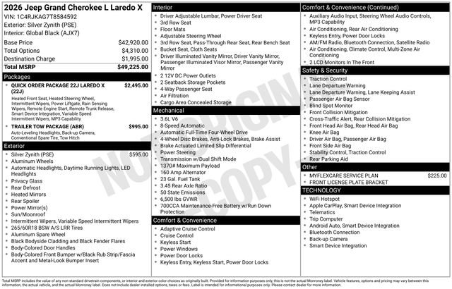 New 2026 Silver Zynith Exterior Paint Jeep Laredo image 32