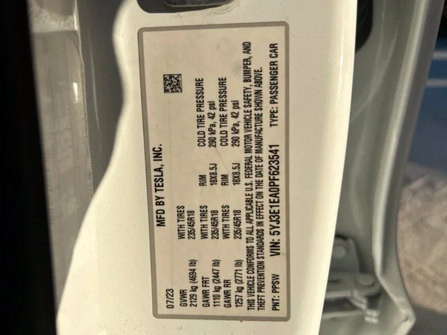 Used 2023 Pearl White Multi-Coat Tesla Base image 20