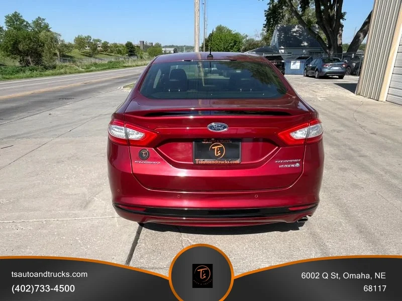 Used 2015 Red Ford Titanium Hybrid Sedan 4D image 6
