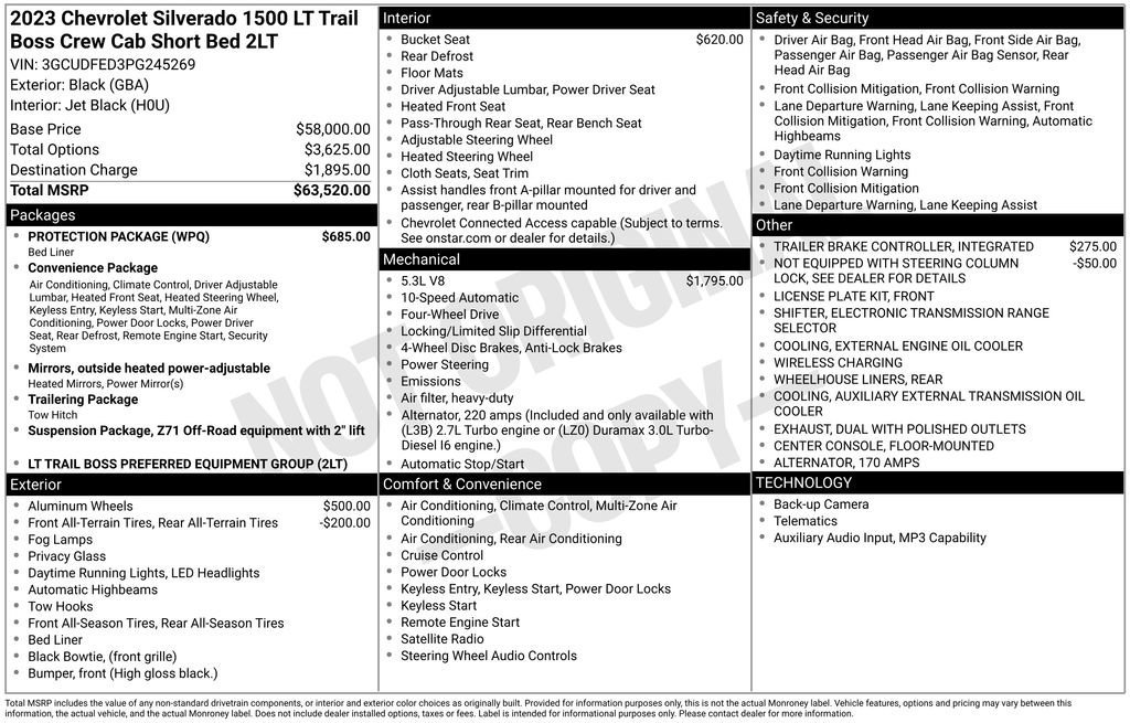 Certified Used 2023 Black Chevrolet LT Trail Boss image 30