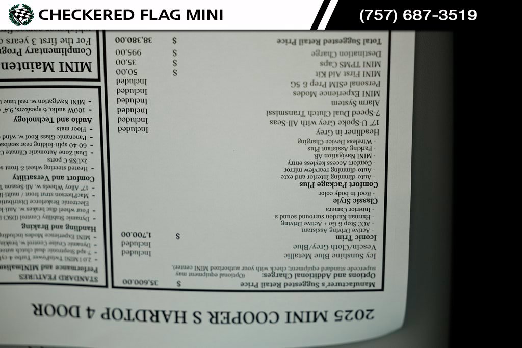 Used 2025 Icy Sunshine Blue Metallic MINI Iconic image 38