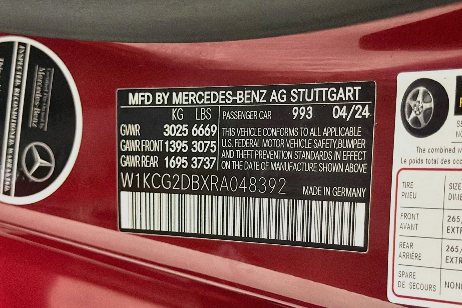 Certified Used 2024 MANUFAKTUR Patagonia Red Metallic Mercedes-Benz EQS 450+ image 27