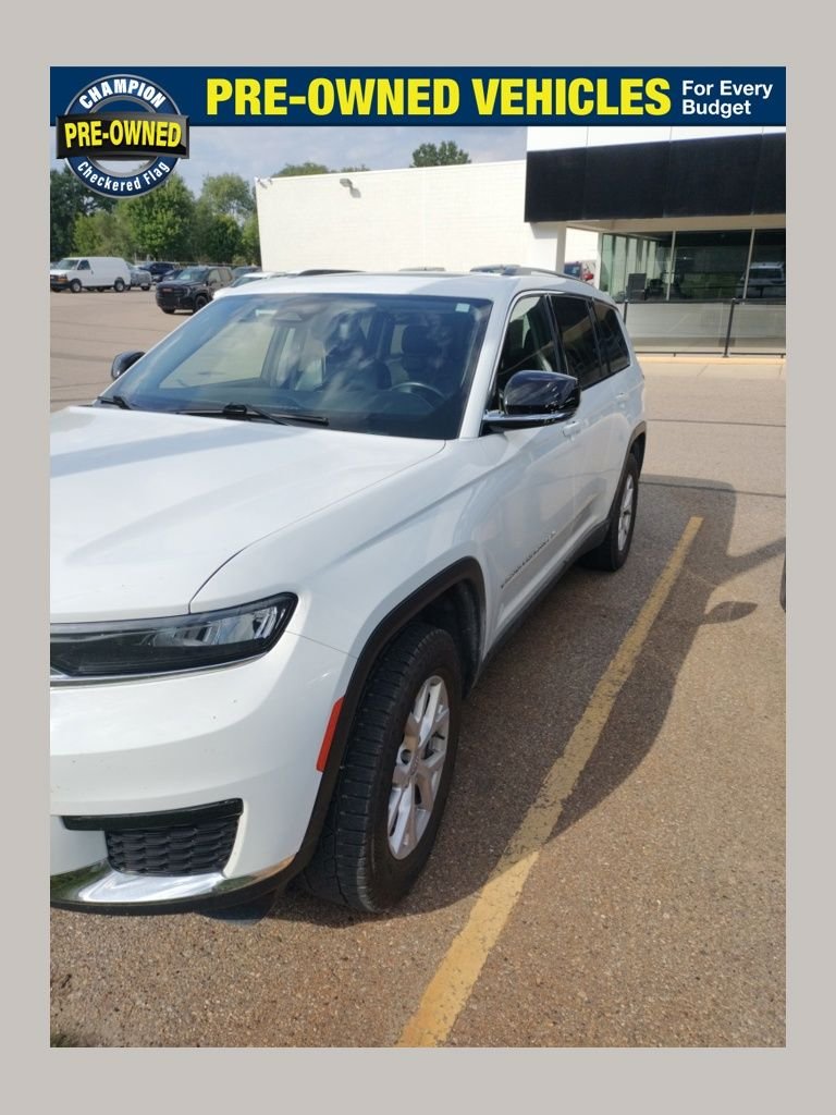 Used 2021 Bright White Clearcoat Jeep Limited image 1