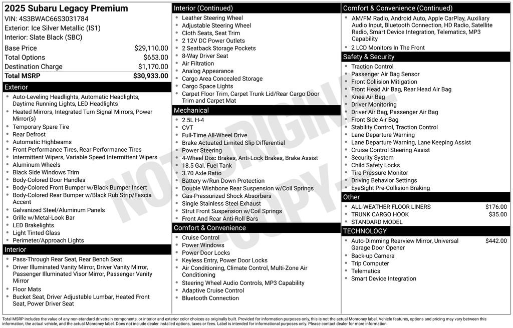 Used 2025 Silver Subaru Premium image 10