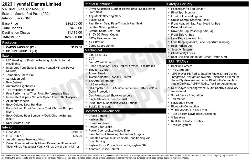 Used 2023 Scarlet Red Pearl Hyundai Limited image 35